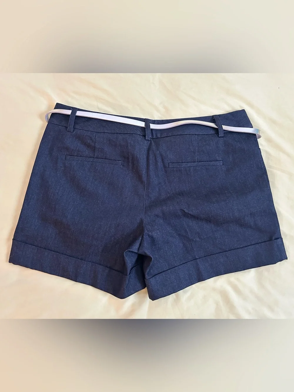 Express denim shorts with silver belt